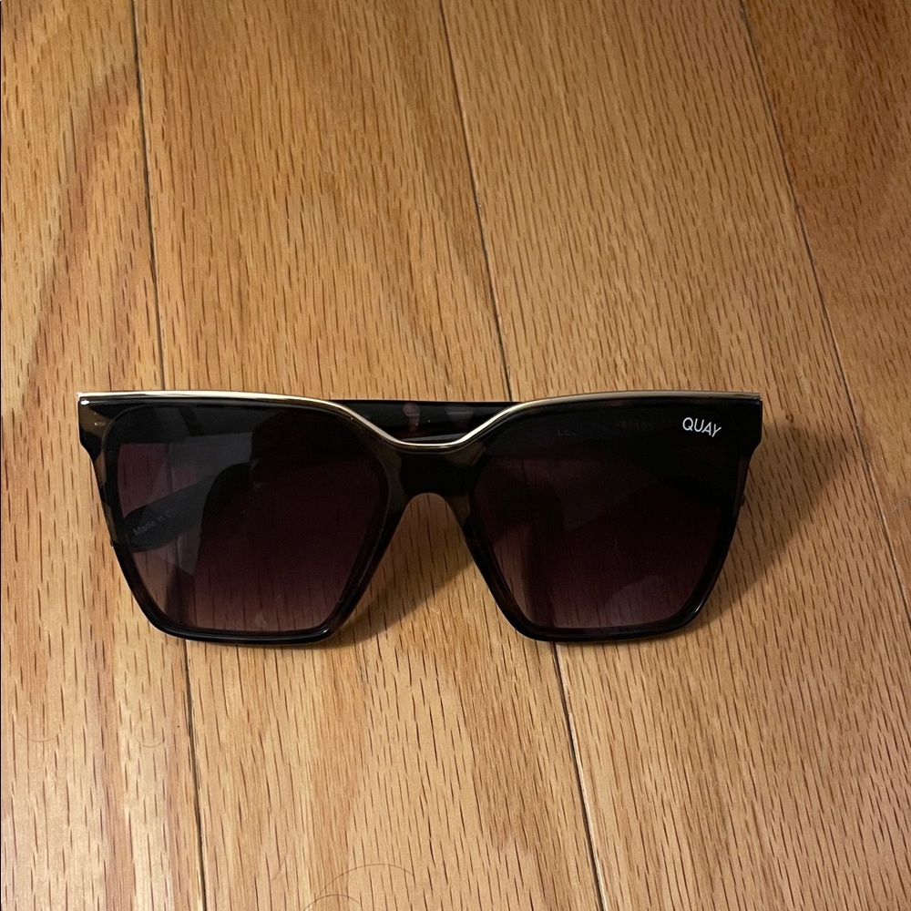 Quay Australia Black Sunglasses with Gold Trim
